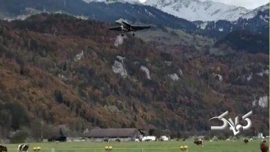 فرود جنگنده اف ۱۸  در گاوداری سوژه شد +ویدیو