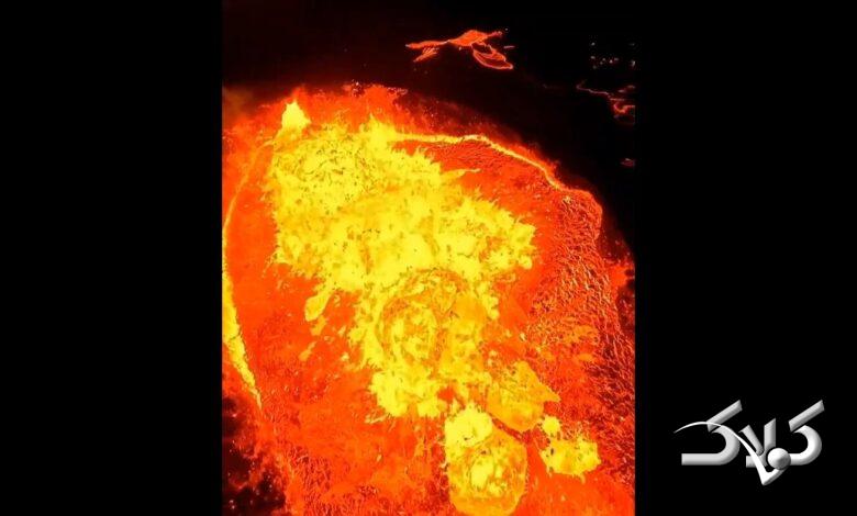آخرین ویدیوی یک پهپاد زمان تصویربرداری از آتشفشانی ترسناک را ببینید