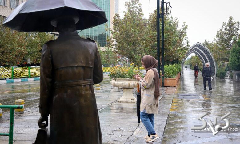 تصاویر بارش باران پاییزی در تهران