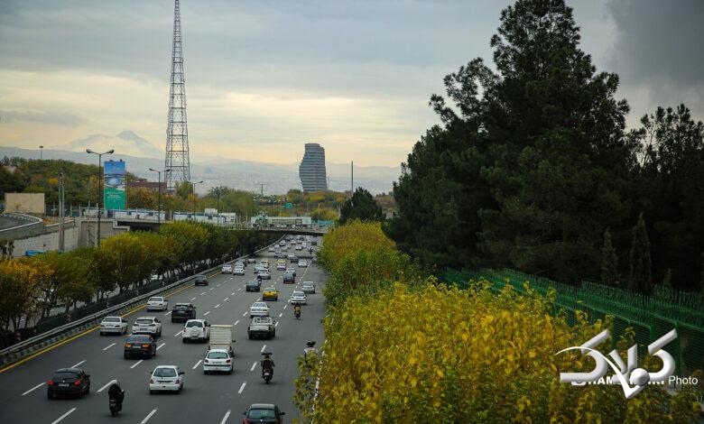 تصاویر زیبای بارش باران پاییزی در تهران