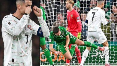 کارت قرمز کریستیانو رونالدو ایرلند