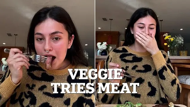 استیک خوردن یک گیاه‌خوار