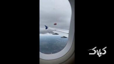 برخورد صاعقه باعث سقوط یک بالن شد +ویدیو