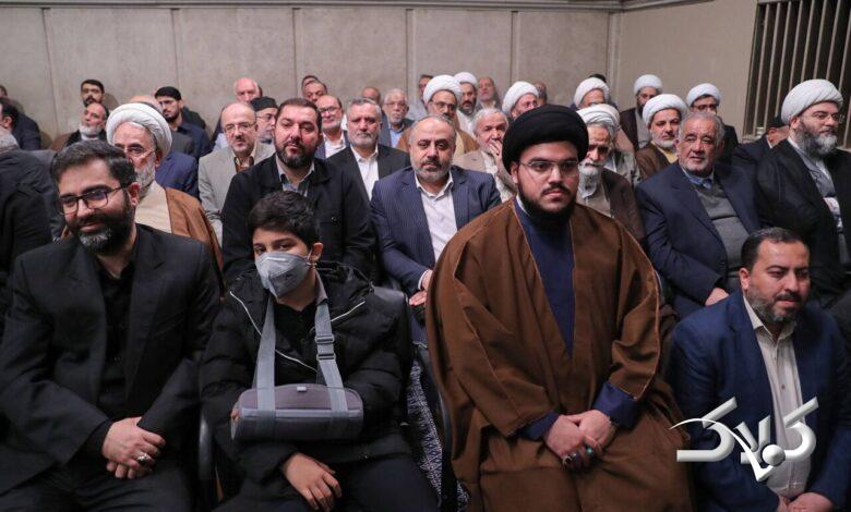 فرزند شهید نصرالله و سقاب اصفهانی و پسرش مهمان رهبر انقلاب بودند +عکس