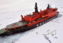 کشتی یخ شکن در دریای منجمد سوژه شد +ویدیو