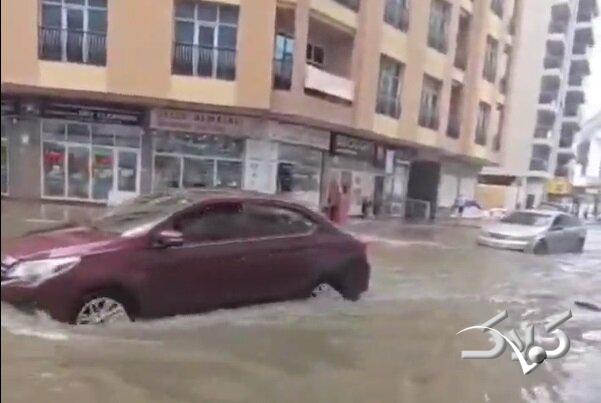 ویدیوهای تکاندهنده از سیل شدید در دبی!