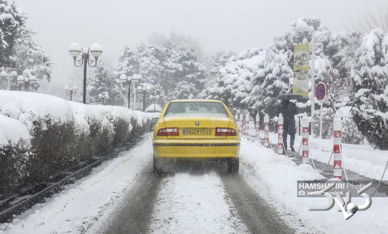 تهران با بارش برف سپید پوش شد