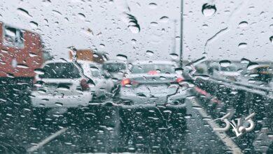 بارش باران - جاده