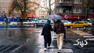 بارش باران در تهران