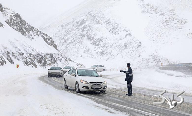 بارش برف در جاده - بارش برف - جاده