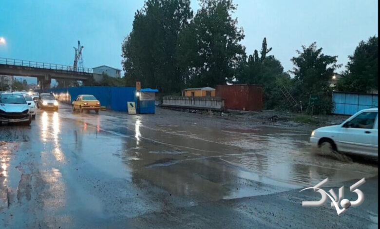 بارش شدید باران در  بندر آستارا