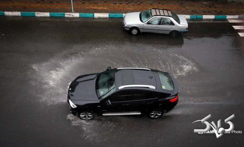 تصاویر بارش باران پاییزی در تهران