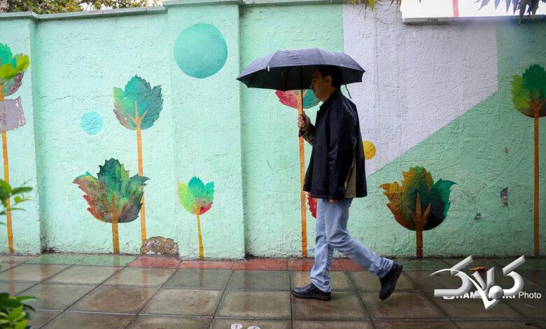 تصاویر بارش باران پاییزی در تهران