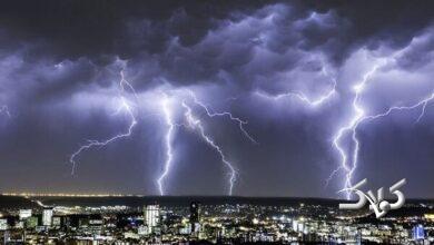 رگبار باران - رعد و برق