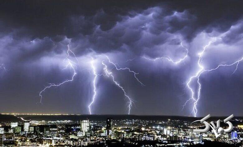 رگبار باران - رعد و برق