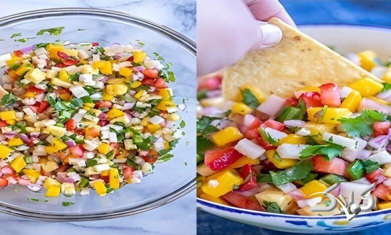 سالسا میوه با چیپس ذرت