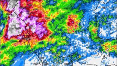 نقشه بارش ها در اذر