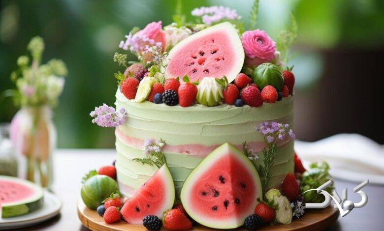 کیک هندوانهای شب یلدا