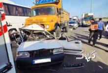 تصادف مرگبار پراید و کامیون/ ۴ نفر جان باختند