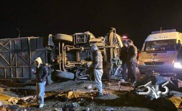 اسامی مصدومان حادثه واژگونی اتوبوس اصفهان - مشهد اعلام شد