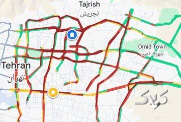 ترافیک تهران تم شب یلدا گرفت/ عکس