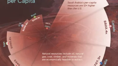 کشورهای دارای بیشترین منابع طبیعی