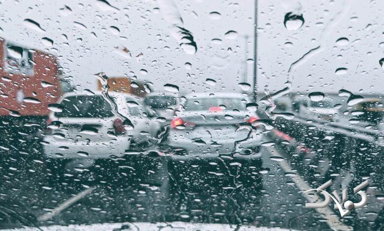 بارش باران - جاده