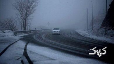 بارش برف در جاده چالوس
