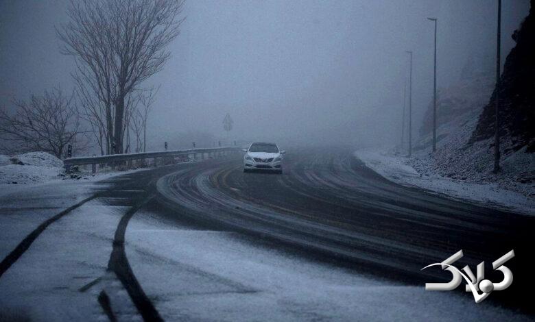 بارش برف در جاده چالوس