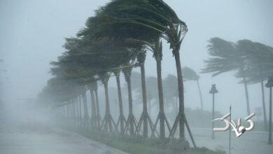 وزش باد - رگبار باران - طوفان