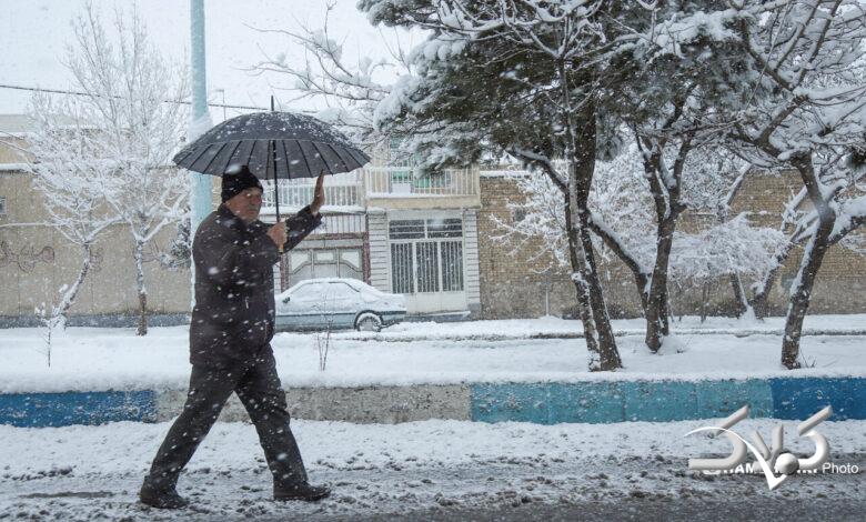 اولین برف زمستانی در اهر