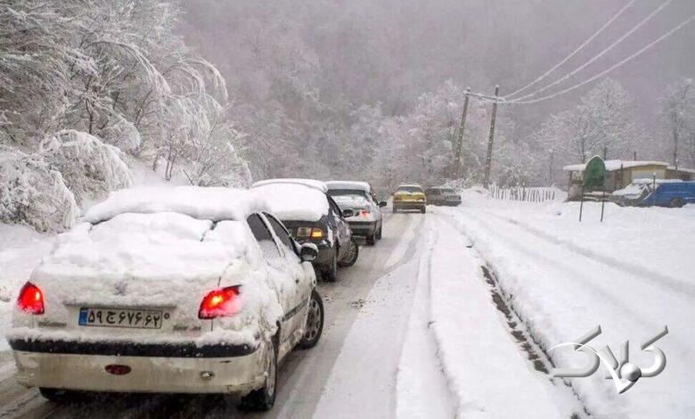 بارش برف - جاده