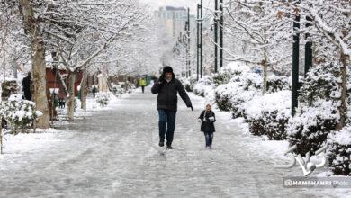 بارش برف زمستانی در تهران