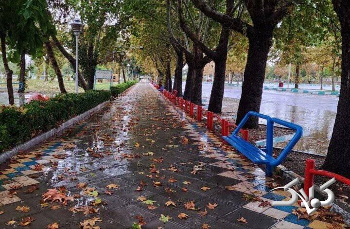 بارش باران و برف در همدان