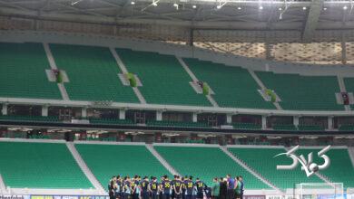 آخرین تمرین سپاهان پیش از بازی با الاهلی دوحه در ورزشگاه الثمامه + فیلم