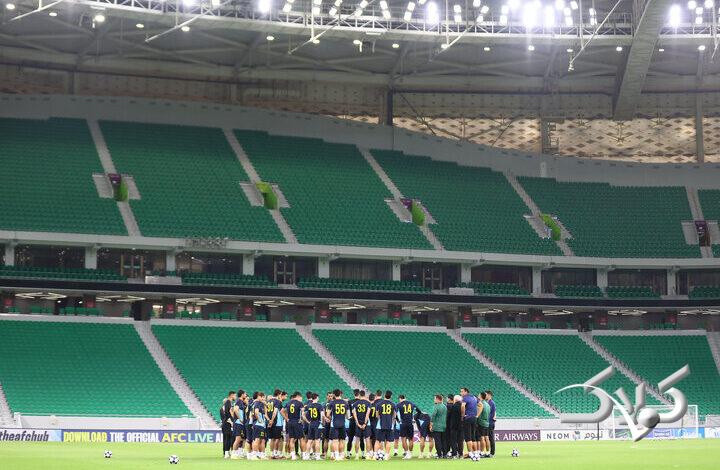 آخرین تمرین سپاهان پیش از بازی با الاهلی دوحه در ورزشگاه الثمامه + فیلم