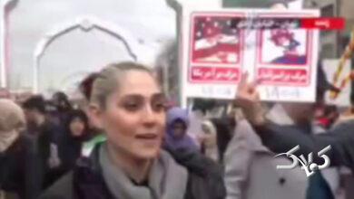 پیام این زن بدون حجاب در راهپیمایی امروز: یا مرگ یا وطن! +ویدیو