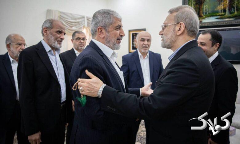 دیدار صمیمی لاریجانی با رهبران حماس در قطر +عکس