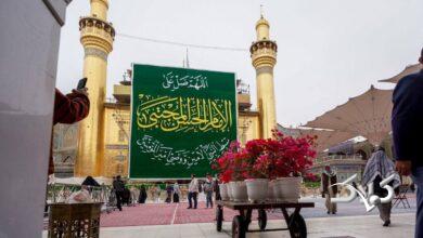 گل آرایی حرم حضرت علی(ع) در آستانه ولادت امام حسن(