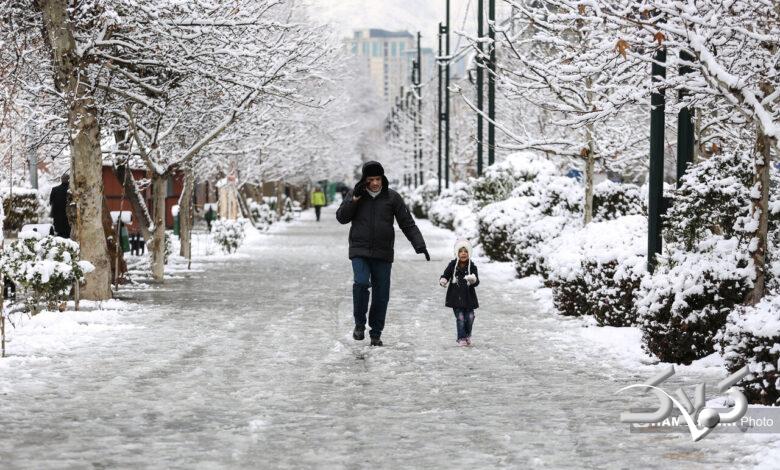 بارش برف زمستانی در تهران