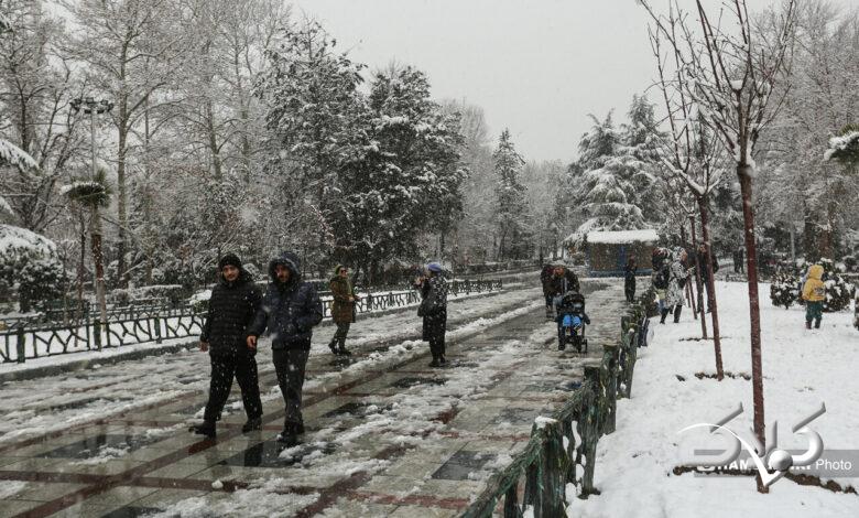 بارش برف زمستانی در تهران