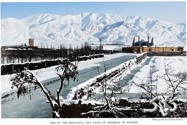 منظره یکی از دروازههای زیبای تهران در هنگام بارش برف.webp