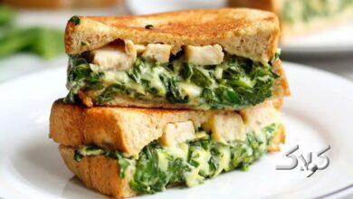 ساندویچ اسفناج و گردو