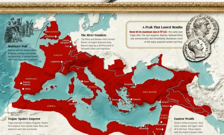 نقشه روم باستان در دوران اوج