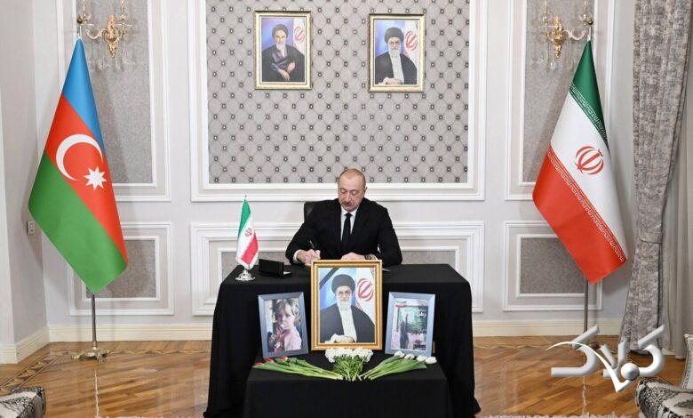 حضور الهام علیاف در سفارت ایران در سوگ رهبر انقلاب +تصاویر