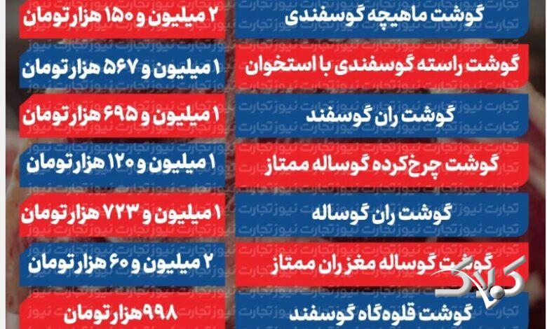 قیمت جدید گوشت قرمز امروز ۶ خرداد ۱۴۰۵