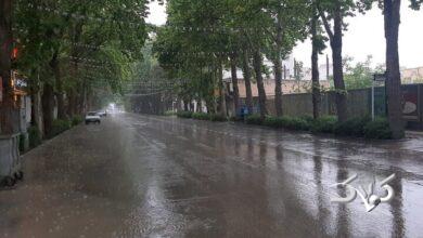 بارش شدید باران بهاری و تگرگ در شاهین دژ