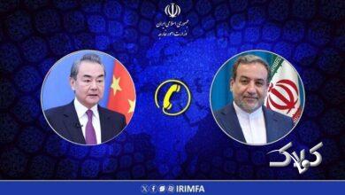 وزرای امور خارجه جمهوری اسلامی ایران و چین