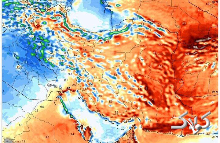 پیشبینی وضعیت جوی امروز ۲۰ خرداد؛ رگبار و رعدوبرق در ۷ استان کشور
