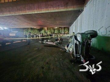 سقوط مرگبار خودرو از روی پل در تهرانپارس/ آمار جان باختگان